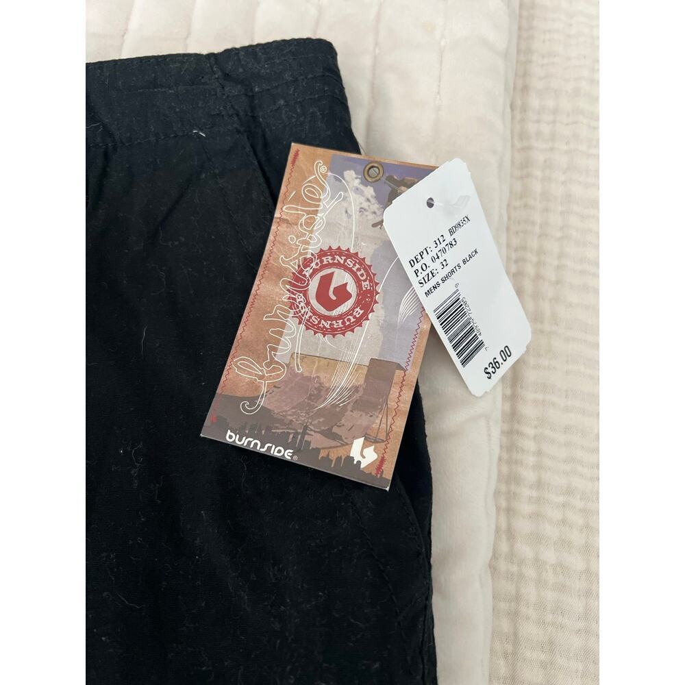 NWT Burnside Men’s Black Cargo Shorts 32 - Picture 2 of 4